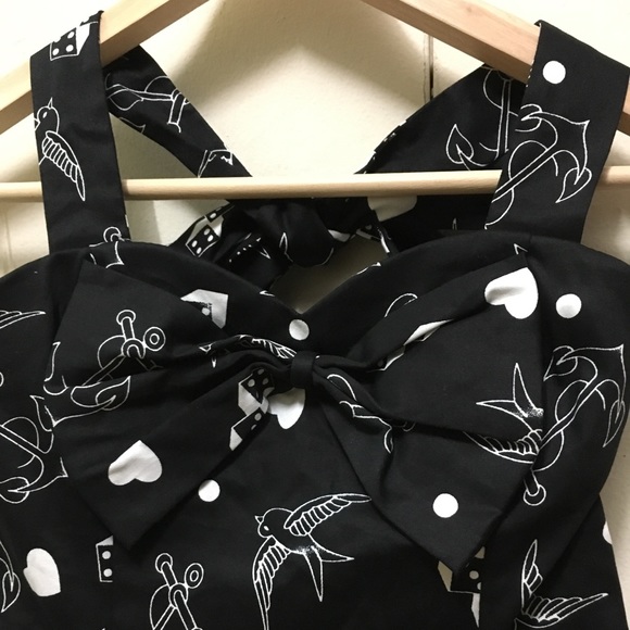 H&R Halter Black Dress with Patterned Print - Picture 6 of 8